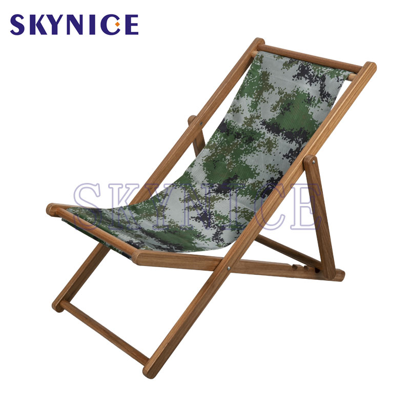 Fabrik Hot Sale Wooden Canvas Folding Reclining Beach Chair